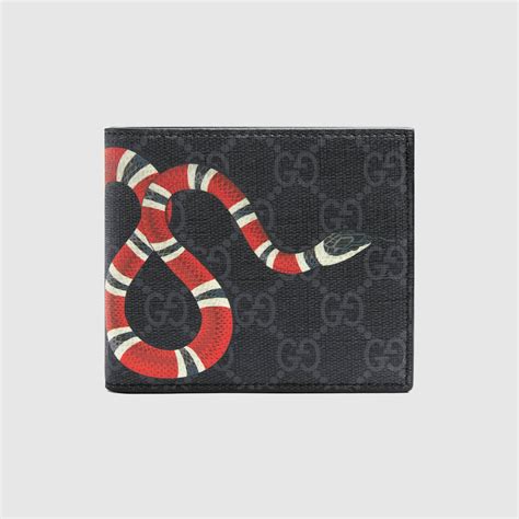 black gucci wallet with snake|Gucci Bifold Wallet GG Supreme Kingsnake (4 Card .